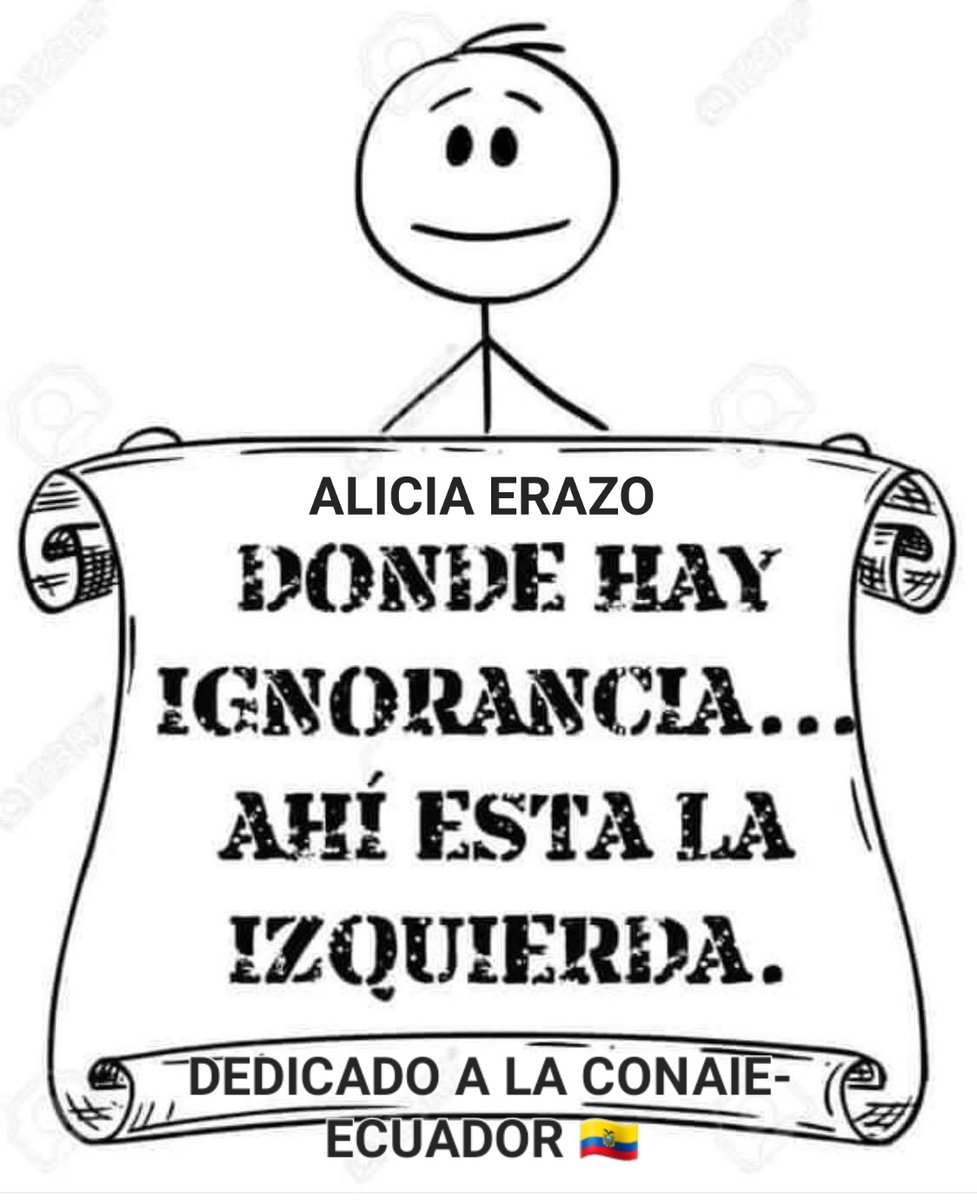 Presidente <a href="/DanielNoboaOk/">Daniel Noboa Azin</a> ARRESTEN A ESTE PSIQUICO! Que bajo han caído los indígenas de mi País,manipulados por un saco de arroz,tanta es su miseria?no,la miseria màs grande de ustedes es la IGNORANCIA! <a href="/CONAIE_Ecuador/">CONAIE</a> 
Alicia Erazo. 
DD.HH Europa,Asia y Oceanía.