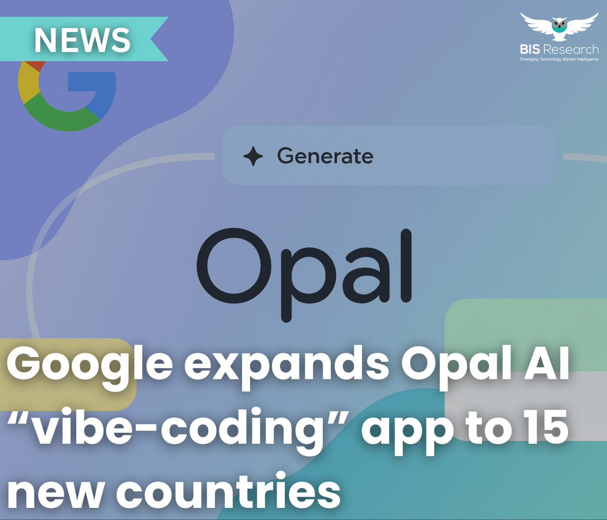 BISResearch's tweet image. Google is rolling out its AI app builder Opal across 15 additional nations; Opal leverages natural language prompts and visual workflows to enable no-code/vibe-coding.
@Google #Opal #NoCode #artificialintelligenceart #AI #AppDevelopment #FutureOfAI #Innovation #googlecloud