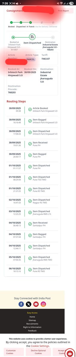 iam_avi_n's tweet photo. @JM_Scindia @IndiaPostOffice My parcel reached the destination RMS, but now it shows "sending back to receiver" without any delivery attempt or call. Why is it being returned?

I connected india post tollfree number and raised complaint 2298132639 but not getting any resolution. https://t.co/UCy9Qy2uqb