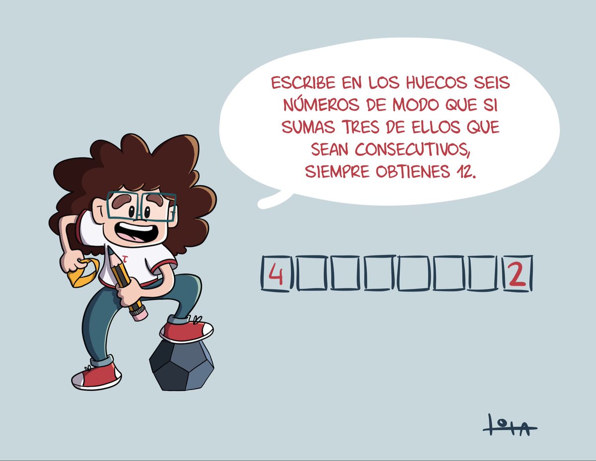 Pequeño acertijo para empezar el miércoles. No hagas spoiler y, si lo llevas a clase, que intenten razonarlo no solo por tanteo 🤭
P.D. La nueva edición de Glups está ya avanzadísima 😎