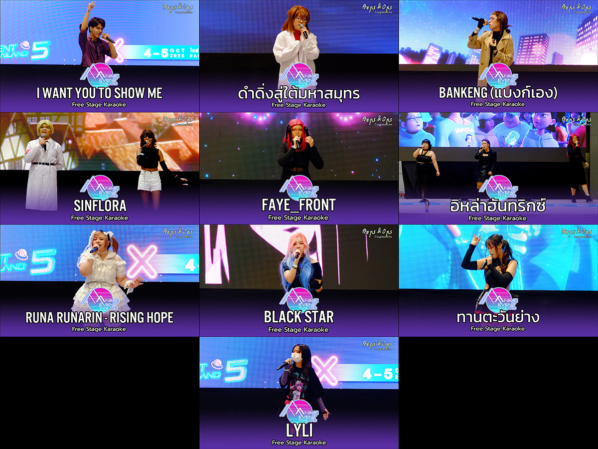 PropsOps's tweet photo. ▶️ Playlist | Free Stage Karaoke ในงาน Anime Event Thailand 5 - DAY 1
ทั้งหมด 10 คลิปการแสดง หวังว่าจะชอบกันนะครับ 😊
#freestage #animeeventthailand5 #aet5

[ ดูทั้งหมดได้ที่ - https://t.co/KnMZOIcYga ] https://t.co/96DzuitCCU