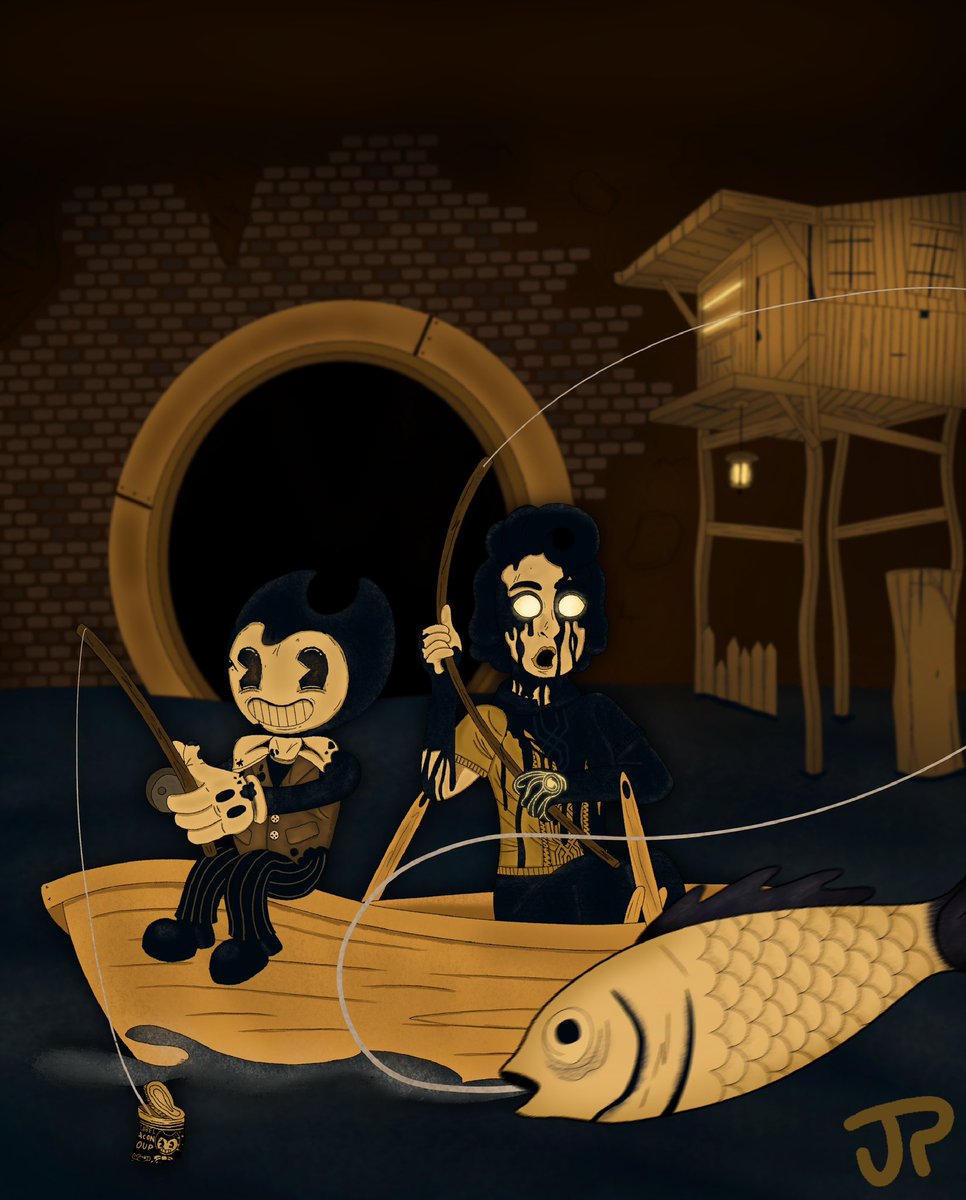 GammaRoomba's tweet photo. After going fish hunting in Wilsons Retreat, Audreys inspired to go fishing with Bendy in Lost Harbor for fun! #Inkylovestream #Audrey #BENDY #BATIM #BATDR https://t.co/q10Mc8EYZW