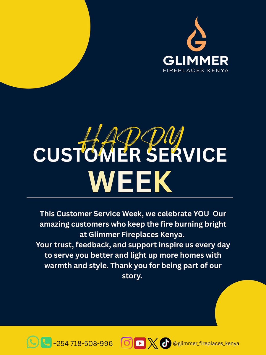 fireplaceskenya's tweet photo. Happy customer service week https://t.co/LT8cfruZvx