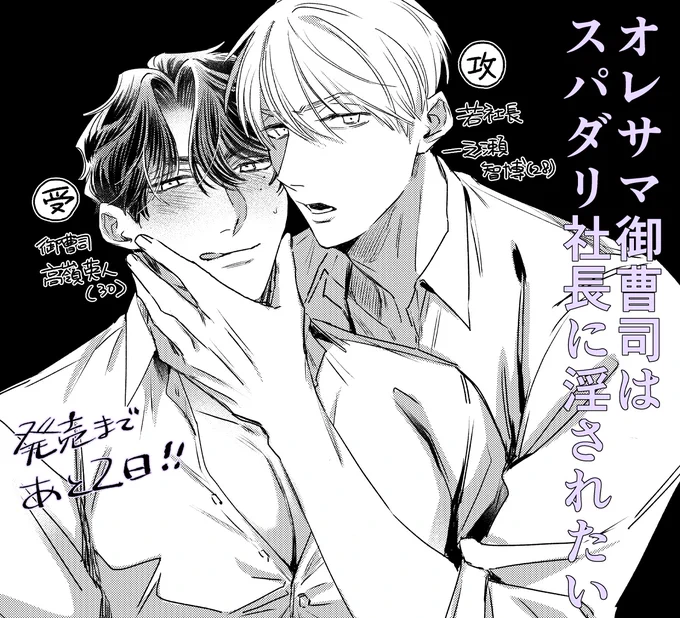 出会って20年(!)、付き合って10年(!?)のハイスペ男2人が拗らせまくってるBL
『オレサマ御曹司はスパダリ社長に淫されたい』
発売まであと2日です🌃🥂
#商業BL 