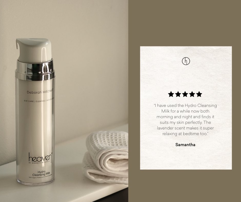We love hearing about how our products are transforming your skincare routines.

Made with lavender and rosemary, Hydro Cleansing Milk turns your routine into a moment of calm. 💜

#HeavenSkincare #CustomerReview #Cleanser #SkincareRoutine