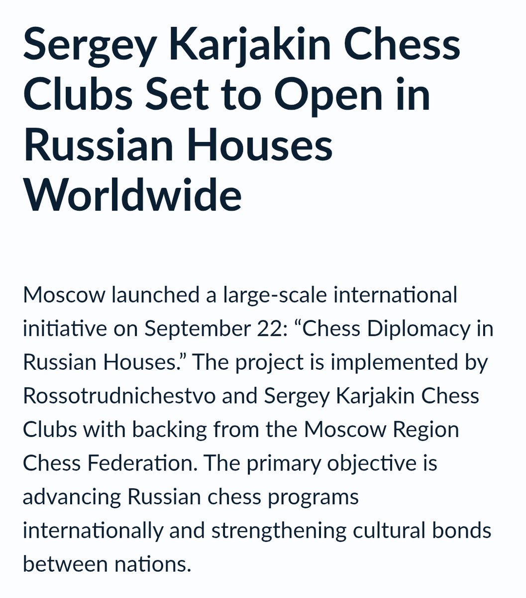 PHChess's tweet image. The "Russian houses" around the world, where Sergei Karjakin opens chess clubs, is accused by Ukraine as being used for "hybrid" actions.