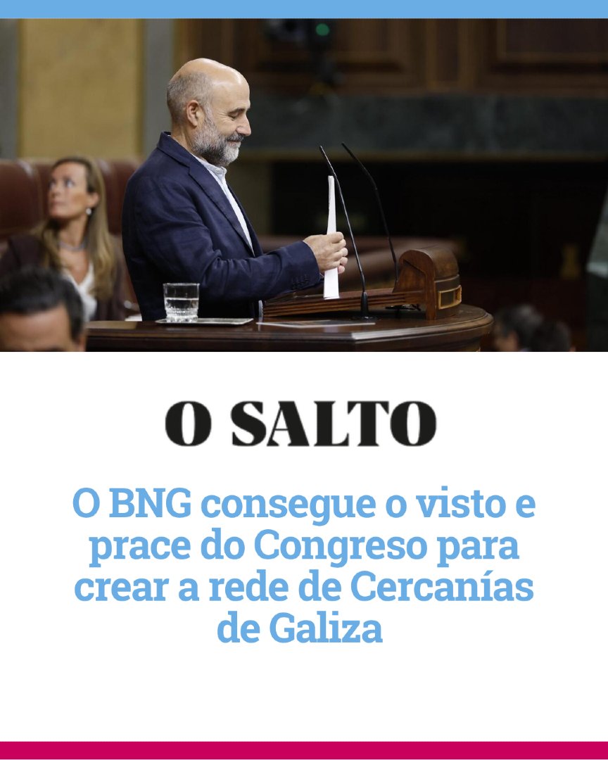 obloque's tweet photo. ‼️ O BNG consegue o visto e prace do Congreso para crear a rede de Cercanías de Galiza

🔗 info: https://t.co/LeUnKTQ4CU https://t.co/eh1qXNOVl7