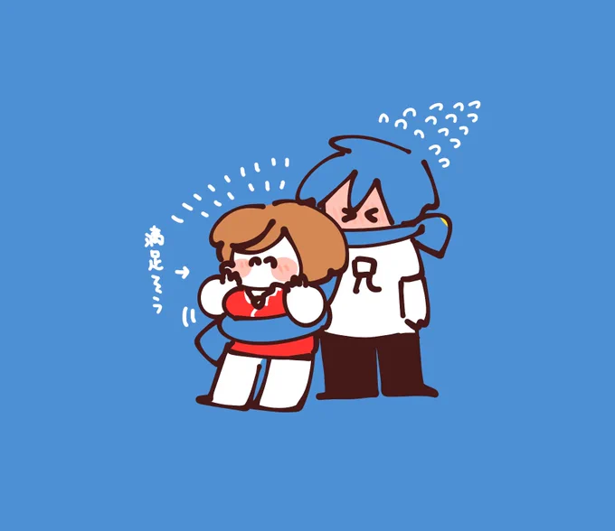 リンちゃんへの腹巻きを見ていたメイコさん·͜·