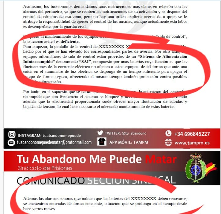 💸221 mil de Euros‼️ 

#TAMPM denunció hace un año, a través de uno de sus delegados,  un escrito alertando de señales acústicas del S.A.I. 

⚠️Es un riesgo de extrema importancia hacia los empleados penitenciarios y compromete la seguridad.

 Además, un equipo muy costoso💲