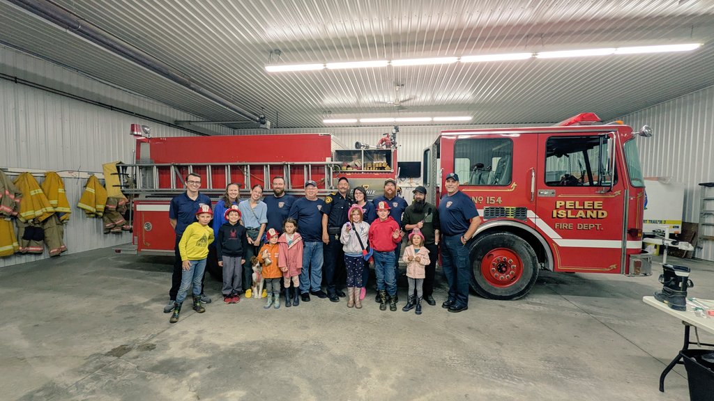 I was happy to attend the Pelee Island Fire Department Open House last evening. Pelee has a volunteer department led by Chief Long. Thanks to all the firefighters + their families for all they do!