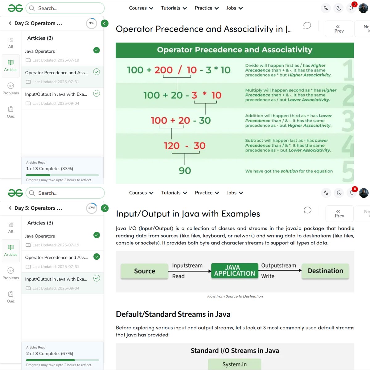 amanhaidry's tweet image. #Java from @geeksforgeeks 🚀
✅Java Operators
✅Operator Precedence &amp;amp; Associativity
✅Input &amp;amp; Output

#100DaysOfCode #JavaDev #programmer #code #Coding #CodingJourney #CodingLife #LearnInPublic #GeeksforGeeks #gfg #nationskillup #skillupwithgfg #100DaysOfCoding