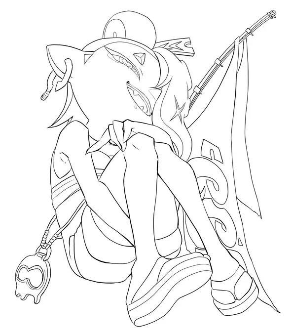 フカすで線画wip 