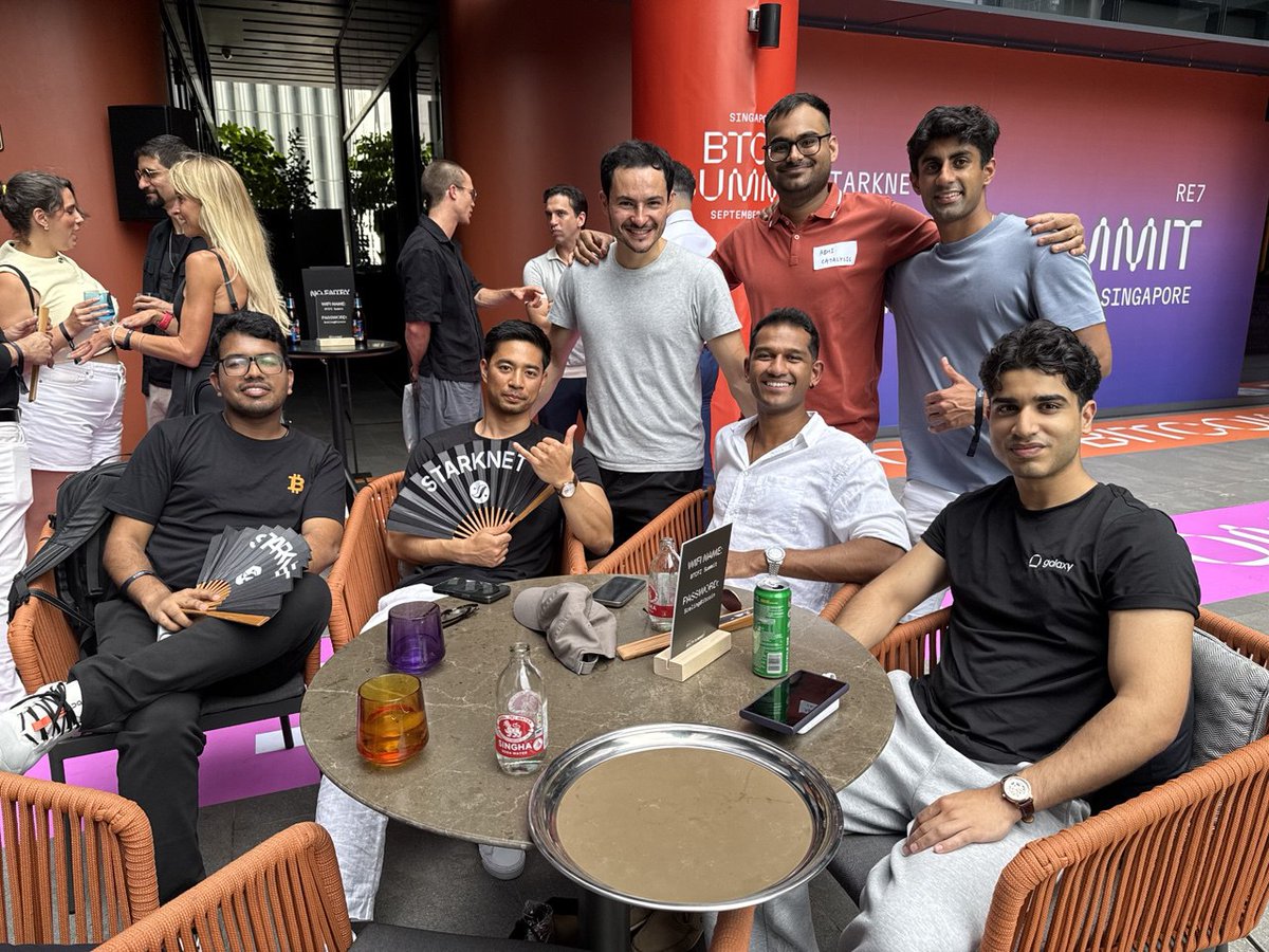 SpiceProtocol's tweet image. The SPICE crew had an awesome time at the BTCFi Summit in Singapore. Good vibes, great convos, and even better company.

Big shoutout to @Starknet for the cool fans 🔥