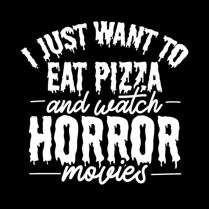 Do_You_Nerd's tweet image. Lady Laci and I summed up in two images found online.  😁
#HorrorMovies #icedcoffee #pizza