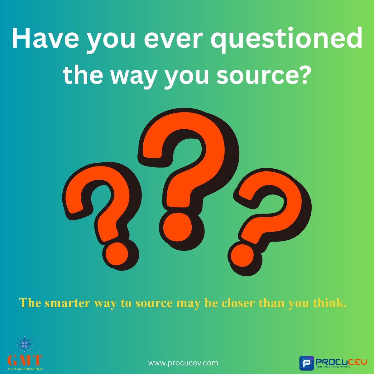 procucev's tweet image. Have you ever questioned your sourcing process?
What if you could share your requirements once and receive multiple quotes effortlessly?
No more site-hopping.
No more endless calls.
No more overflowing inboxes.
Have you searched for a solution like this?
#Sourcing #B2B #GMT