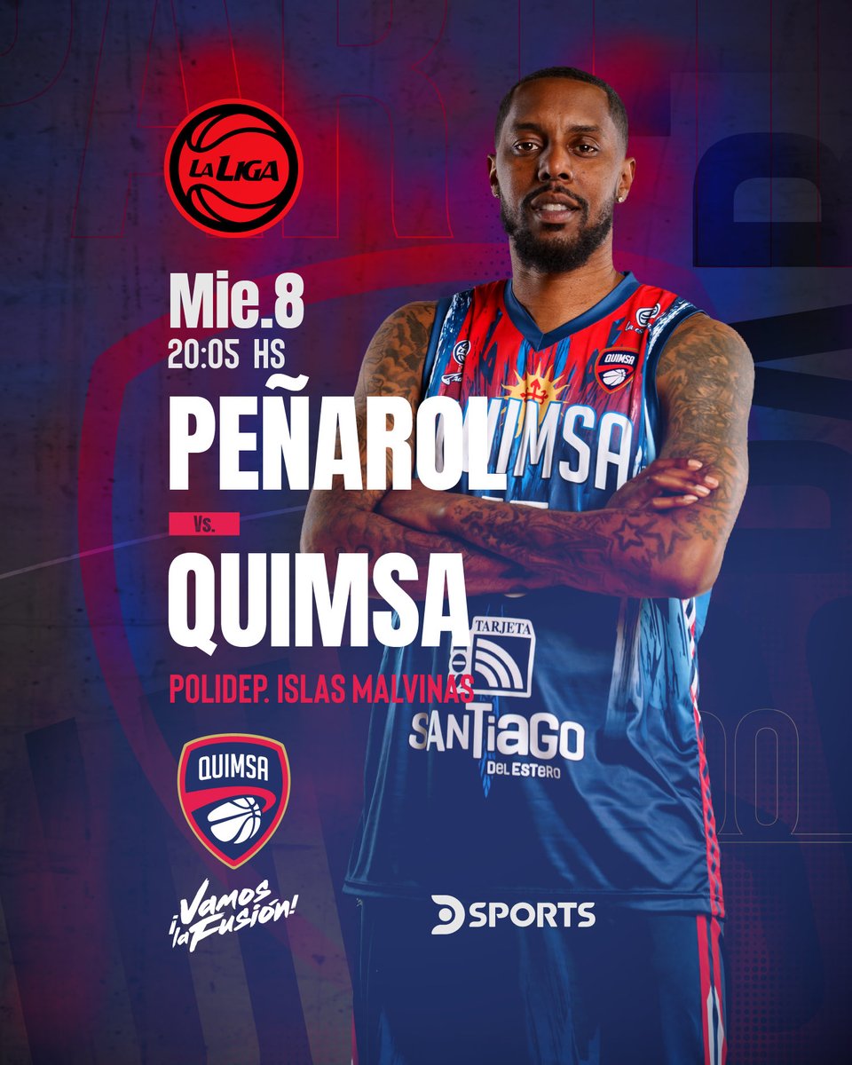 #ʜᴏʏᴊᴜᴇɢᴀʟᴀꜰᴜꜱɪóɴ
🏆 <a href="/LigaNacional/">La Liga</a> 
🏀 Peñarol 🆚 Quimsa 
 ⌚️20:05 hs 
🏟️ Polideportivo Islas Malvinas 
📺 DSports en vivo