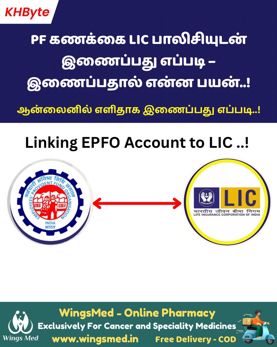 KHByte's tweet photo. PF கணக்கை LIC பாலிசியுடன் இணைப்பது எப்படி – இணைப்பதால் என்ன பயன்..!

இன்றைய வேகமான வாழ்க்கையில் பணியாளர்களின் ஓய்வு கால நிதி பாதுகாப்பு மிக முக்கியமானதாக மாறியுள்ளது. இதனை உறுதிசெய்ய அரசு பல திட்டங்களை முன்னெடுத்துள்ளது. அவற்றில் முக்கியமானவை பி.எஃப் (Provident Fund) மற்றும் எல்.ஐ.சி (Life Insurance Corporation of India) ஆகியவை. 

இப்போது இவ்விரண்டையும் ஒருங்கிணைத்து பயன்படுத்தும் வசதி கிடைத்திருப்பது பலருக்கு நன்மை அளிக்கிறது.

சில சமயங்களில் பாலிசிதாரர்கள் பல்வேறு காரணங்களால் எல்ஐசி பாலிசிகளுக்கான பிரீமியத்தை உரிய தேதிக்குள் செலுத்த தவறிவிடுவார்கள்.
நிதிச் சிக்கல்கள் காரணமாக உங்களால் எல்ஐசி பிரீமியங்களைச் செலுத்த முடியவில்லை என்றால், உங்கள் இபிஎஃப் (EPF) சேமிப்பை நம்பலாம்.

பணியாளர் நிதி ஆலோசகர் ஒருவர் கூறியதாவது:

“பி.எஃப் மற்றும் எல்.ஐ.சி இரண்டும் தனித்தனியாக இருந்தால் கூட நன்மை தான். ஆனால் இரண்டையும் இணைத்தால், பணியாளர் வாழ்நாள் முழுவதும் நிதி பாதுகாப்பு உறுதி செய்யப்படுகிறது. இது ஒரு முழுமையான ‘நிதி பாதுகாப்பு கவசம்’ போன்றது” என்றார்.

🔹 இணைத்தால் கிடைக்கும் நன்மைகள்:

✅ 1. ஆயுள் காப்பீடு வசதி:

பி.எஃப் கணக்குடன் எல்.ஐ.சி இணைக்கப்பட்டால், EDLI (Employees’ Deposit Linked Insurance) திட்டத்தின் கீழ் பணியாளருக்கு காப்பீட்டு பாதுகாப்பு கிடைக்கும்.

• பணியாளர் உயிரிழந்தால் அவரது குடும்பத்தாருக்கு ₹2.5 லட்சம் முதல் ₹7 லட்சம் வரை நிதி வழங்கப்படும்.

✅ 2. ஓய்வு மற்றும் பாதுகாப்பு வாழ்க்கை இரண்டும் ஒரே இடத்தில்:

PF தொகை ஓய்வுக்கால நிதி, LIC பாலிசி வாழ்க்கை பாதுகாப்பு — இரண்டையும் இணைப்பதால் நிதி பாதுகாப்பு இரட்டிப்பு ஆகிறது.

✅ 3. தானியங்கி ப்ரீமியம் செலுத்தல்:

LIC ப்ரீமியம் நேரடியாக PF கணக்கிலிருந்து கழிக்கப்படலாம். இதனால், ப்ரீமியம் செலுத்தாமல் இருந்தால் ஏற்படும் பிரச்சனைகள் இருக்காது..

✅ 4. Nominee ஒரே பதிவில்:

LIC மற்றும் PF இரண்டிலும் ஒரே Nominee பதிவு செய்தால், Claim செய்யும் போது சிக்கல் இல்லாமல் குடும்பத்தாருக்கு நிதி கிடைக்கும்.

✅ 5. எளிதான ஆன்லைன் சேவைகள்:

EPFO மற்றும் LIC இணைப்பால், Claim Verification வேகமாக நடைபெறும். இதனால், காகித ஆவணங்கள் தேவையில்லாமல், Digital முறையில் பாதுகாப்பாக பரிவர்த்தனை செய்யலாம்.

☑️ ஆன்லைனில் இணைக்கும் நடைமுறை:

பி.எஃப் கணக்கை எல்.ஐ.சி பாலிசியுடன் இணைப்பது ஆன்லைனில் மிக எளிமையானது.

1. முதலில் EPFO இணையதளமான https://t.co/VdT505ZaEK - இல் செல்லவும்.

2. Member e-Sewa Portal-இல் உங்கள் UAN (Universal Account Number) மற்றும் கடவுச்சொல்லை பயன்படுத்தி உள்நுழையவும்.

3. அங்குள்ள KYC Details பகுதியில் சென்று LIC Policy என்பதைத் தேர்ந்தெடுக்கவும்.

4. உங்கள் LIC Policy Number மற்றும் தேவையான விவரங்களை பதிவு செய்து Submit செய்யவும்.

5. Employer அல்லது EPFO Verification முடிந்ததும், உங்கள் LIC பாலிசி PF கணக்குடன் இணைக்கப்படும்.

இணைப்பது ஒரு சிறிய நடவடிக்கை என்றாலும், அதன் நன்மை மிகப்பெரியது. பணியாளர்கள் தங்களின் UAN விவரங்கள் சரியாக உள்ளதா என்பதை உறுதி செய்து, உடனே LIC பாலிசியை PF கணக்குடன் இணைத்துக்கொள்ளலாம். இது ஓய்வு வாழ்க்கைக்கும் குடும்பத்திற்கும் ஒரு நிலையான நிதி பாதுகாப்பு அடித்தளமாக அமையும்.

#KHByte #EPFO #LIC