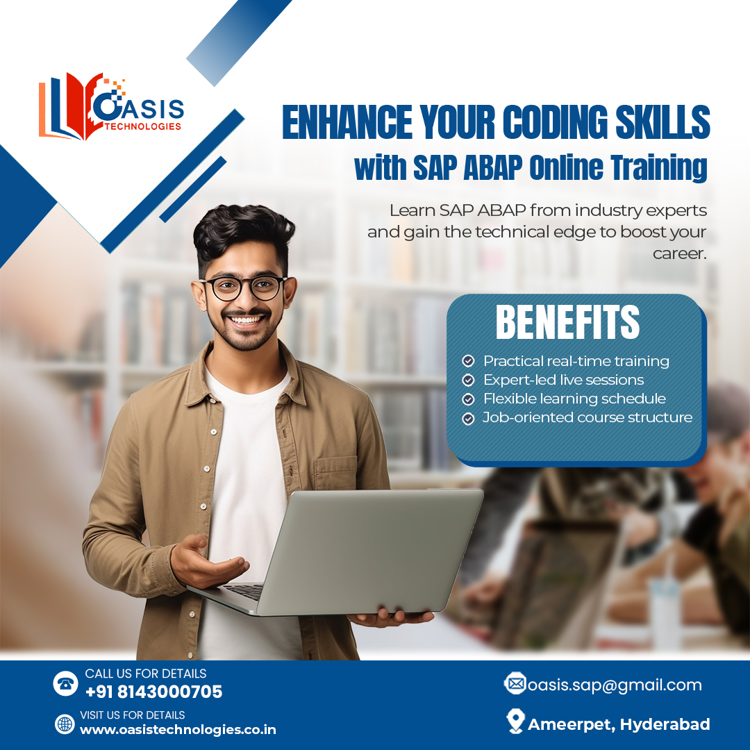 OasisTechhyd's tweet image. 🚀 Level Up Your Career with Oasis Technologies Master SAP ABAP Online and Code Your Way to Success! 🚀
+91 8143000705
oasistechnologies.co.in
#OasisTechnologies #SAPABAPTraining #CodingSkills #TechCareer #OnlineLearning #JobOrientedTraining #SAPABAP #SkillDevelopment