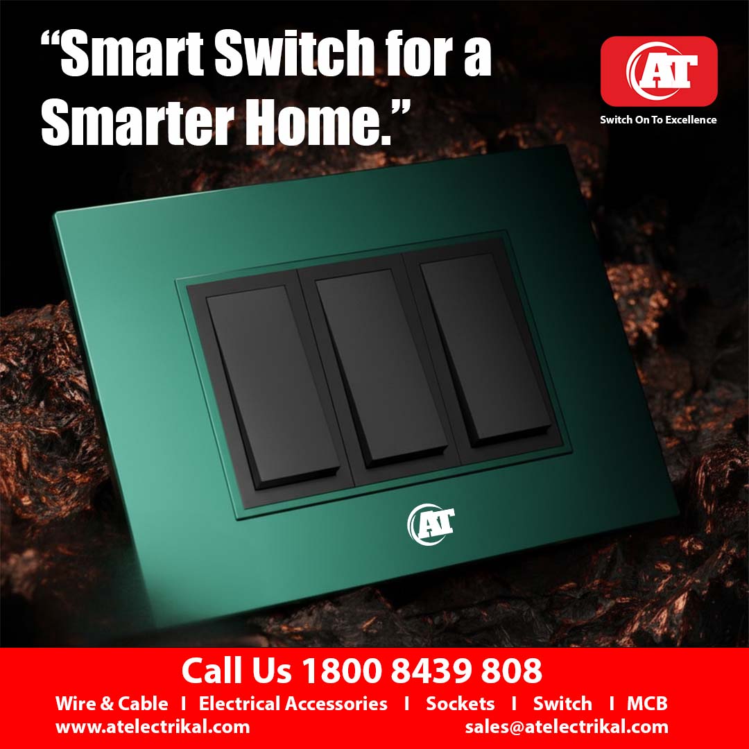 ATELECTRIKAL's tweet image. &quot;Experience the future of comfort and design with AT’s Smart Switches — crafted to make every home smarter and safer.&quot;
Call Us: 1800 8439 808
🌐 atelectrikal.com
✉️ sales@atelectrikal.com
#ATElectrikal #SwitchOnToExcellence #SmartSwitch #ModernHome #ElectricalInnovation