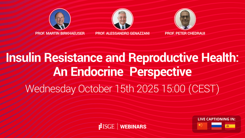#ISGEwebinar
Join us for the upcoming webinar "Insulin Resistance and Reproductive Health: An Endocrine Perspective"
📆 Wednesday 15 October
🕒 3:00pm CEST
🎤 Prof. Martin Birkhaeuser, Prof. Alessandro Genazzani, Prof. Peter Chedraui

Registration:
events.zoom.us/ev/Ak0SNIstWUS…