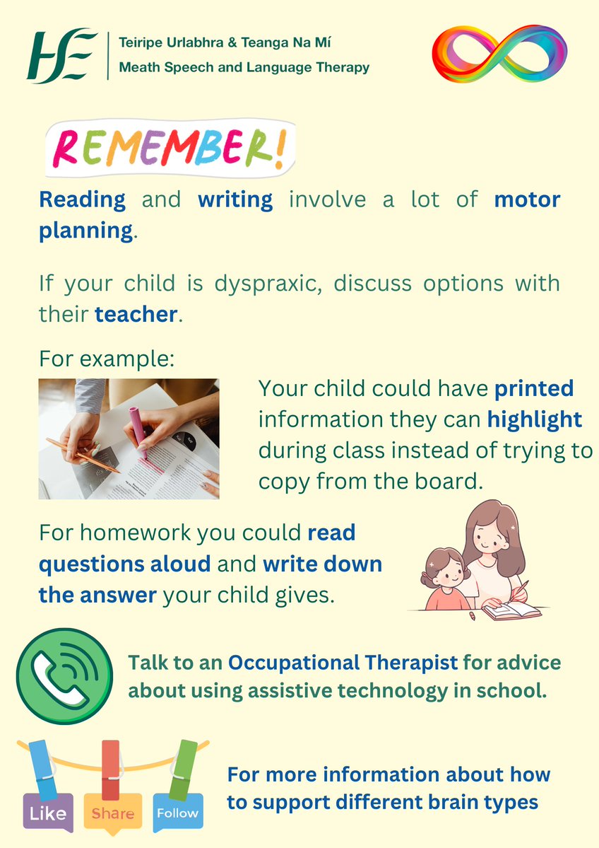 Meath HSE Speech and Language Therapy (@meathslt) on Twitter photo Here are our top tips for supporting a dyspraxic person:
<a href="/dyspraxiaIRL/">Dyspraxia Ireland</a>
#SLT #SLP #Communication #Neurodiversity #Neurotype #Neurodivergent #InclusionMatters #Dyspraxia #DCD #MeathSLT Here are our top tips for supporting a dyspraxic person:
<a href="/dyspraxiaIRL/">Dyspraxia Ireland</a>
#SLT #SLP #Communication #Neurodiversity #Neurotype #Neurodivergent #InclusionMatters #Dyspraxia #DCD #MeathSLT