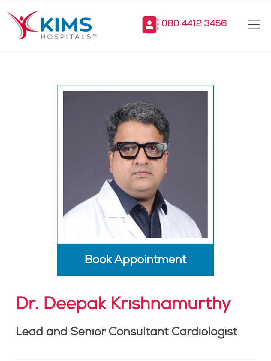 DrDeepakKrishn1's tweet image. The Cardiology team at KIMS Hospital, Mahadevapura, Bengaluru - located at Doddanekkundi near Google Ananta and opposite Bagmane tech park on ORR. 
OPD - 8am to 8pm - Mon to Sat
            10am to 12pm - Sun 
Emergencies 24x7 
#MedTwitter #CardiacCare