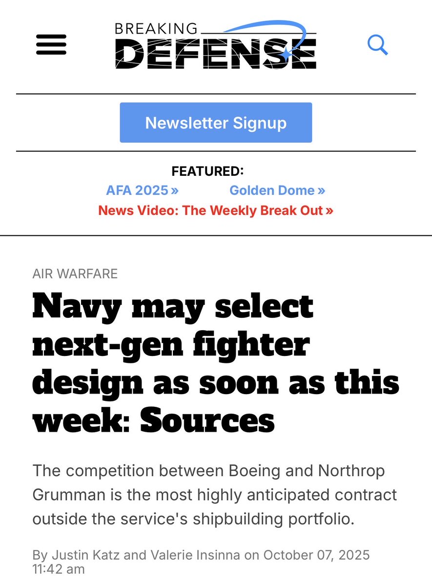 brentdsadler's tweet image. I hope range a deciding factor in picking Navy’s next fighter…
breakingdefense.com/2025/10/navy-f…
And why range here:
heritage.org/defense/commen…