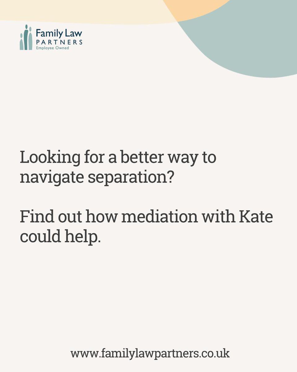 Meet our Mediators: Kate Elliott, Group Director, Solicitor and Mediator, is recognised nationally as a leading family lawyer.

🔗 familylawpartners.co.uk/meet-the-team/…

#MeetOurMediators #FamilyMediation #FamilyLawPartners #MediationMatters #FamilyLawUK