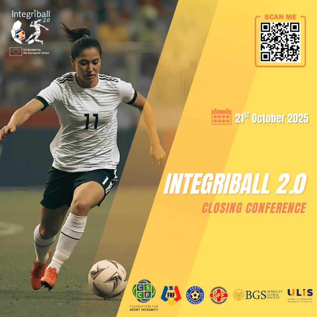 On 21 Oct 2025, we gather for the #Integriball 2.0 Closing Conference: 
Marking years of work to tackle match-fixing, strengthen safeguarding, and protect youth &amp; women players with <a href="/eestijalgpall/">Eesti jalgpall</a>,<a href="/GeorgiaGff/">Georgia • GFF</a> <a href="/hai_romania/">Echipa Națională</a> <a href="/BerkeleyGlobalS/">Berkeley Global Society</a> ULIS
Supported by UEFA 

#Erasmusplus