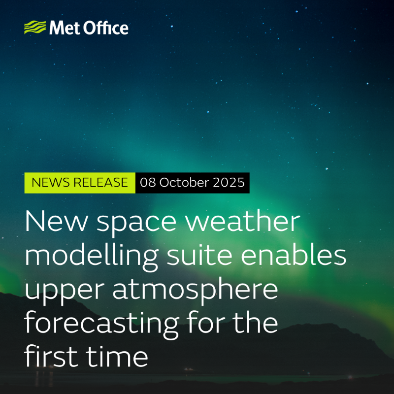 metoffice's tweet photo. ☀️ A pioneering new space weather forecasting modelling suite will enable operational modelling of the upper atmosphere at the Met Office for the first time in a major breakthrough for UK atmospheric science.

Find out what this means below, or check this short thread 👇
