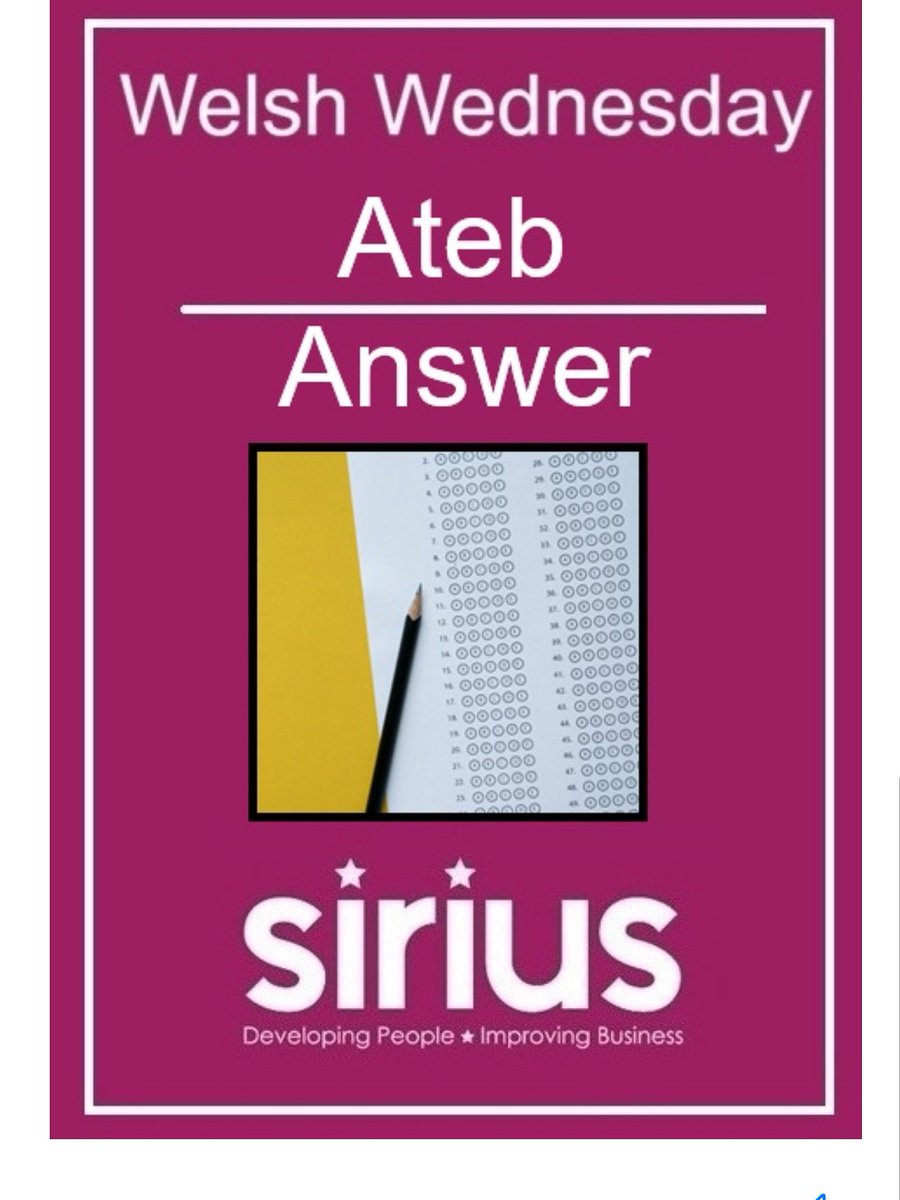 This week’s Welsh Wednesday is “Ateb” meaning “Answer”
 
#welshwednesday #siriusskills #Ateb #NTFW