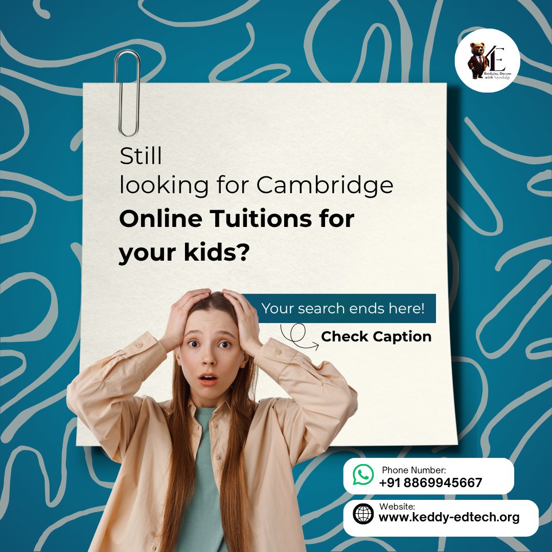 KeddyEdtech's tweet image. Still searching for Cambridge online tuitions for your child? Your search ends here. Keddy EdTech connects students with expert tutors—personalized, proven, and parent-approved.

🔗 keddy-edtech.org/contact-us
   #KeddyEdTech #CambridgeExams #IGCSEPrep #OnlineTutoring #SmartLearning