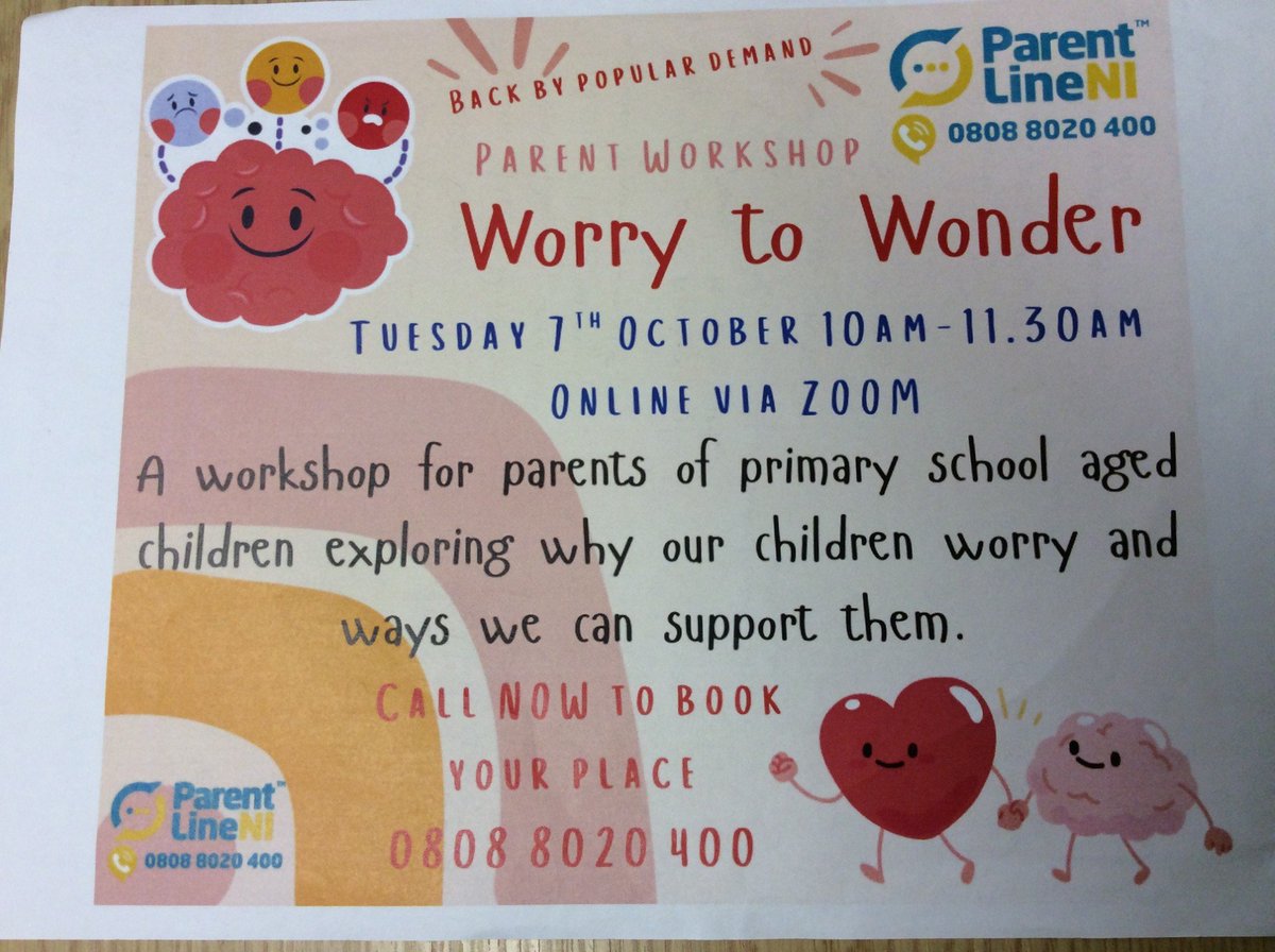 Christ the Redeemer (@ctrps1) on Twitter photo ๐ง Yesterday, our Parent Support Worker Alison hosted a Worry to Wonder workshop alongside ParentlineNI, helping parents explore why children worry and how we can support them.
A thoughtful and empowering session for our school community!๐ฌ๐
#MentalHealthMatters #ParentSupport ๐ง Yesterday, our Parent Support Worker Alison hosted a Worry to Wonder workshop alongside ParentlineNI, helping parents explore why children worry and how we can support them.
A thoughtful and empowering session for our school community!๐ฌ๐
#MentalHealthMatters #ParentSupport