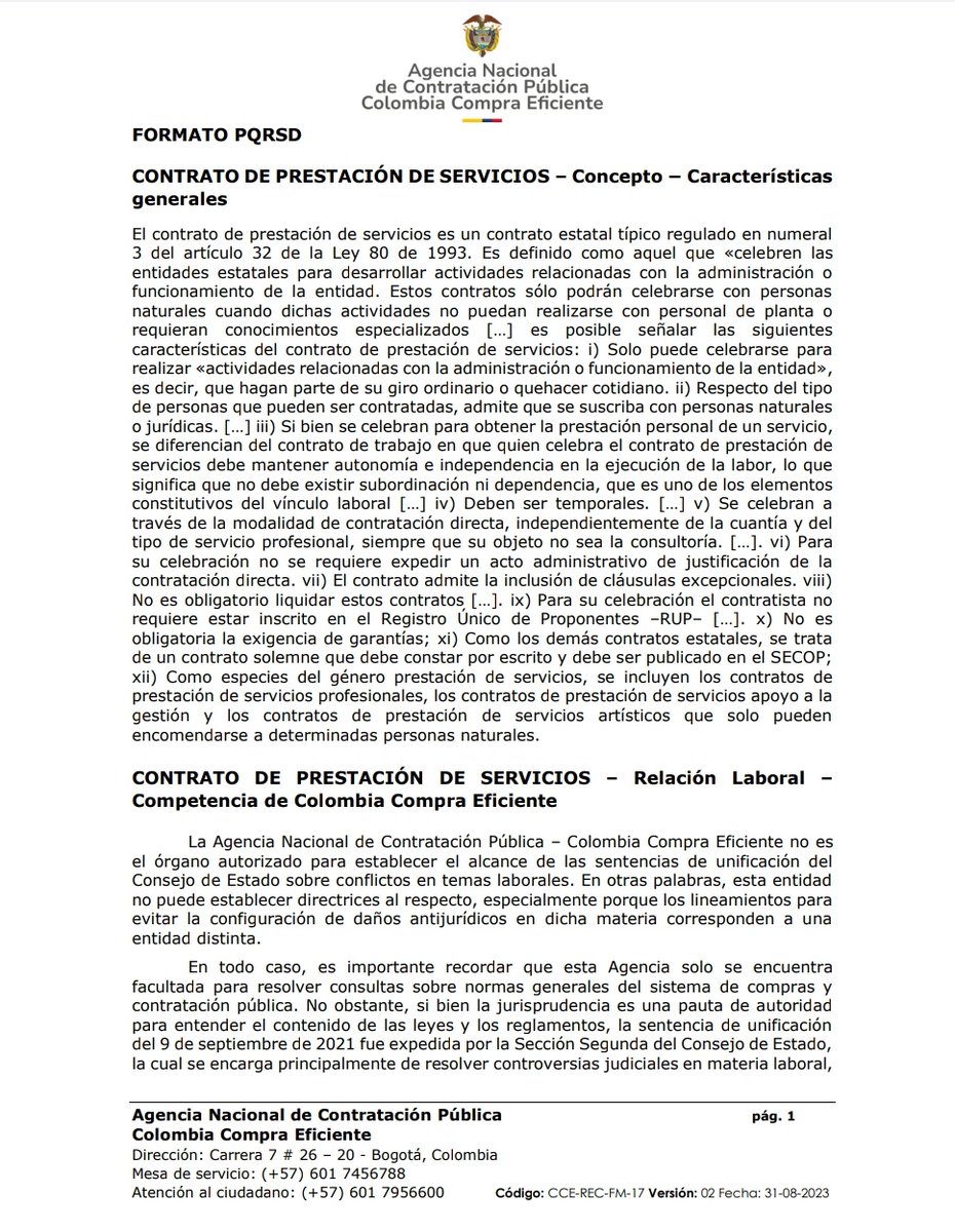 Contrato realidad: ¿Cuántos días deben transcurrir entre la celebración de un contrato de prestación de servicios y otro?/Criterios para identificar la existencia de una relación laboral
drive.google.com/file/d/140Gy2D…