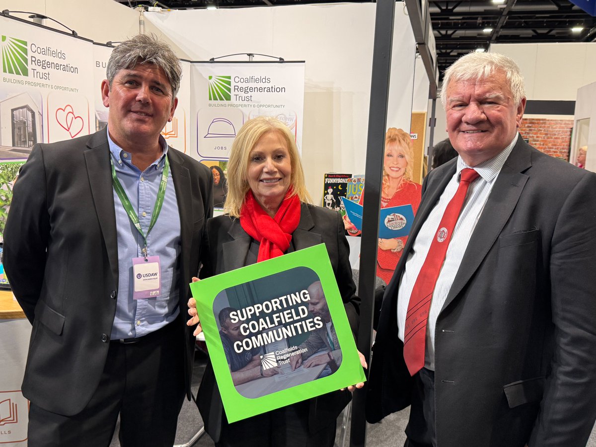 Thanks to <a href="/ElaineStewartMP/">Elaine Stewart MP</a> for visiting the <a href="/CoalfieldsRegen/">Coalfields Regeneration Trust</a> stand at the Labour Party Conference.

We look forward to continuing to work with you to improve coalfield communities.