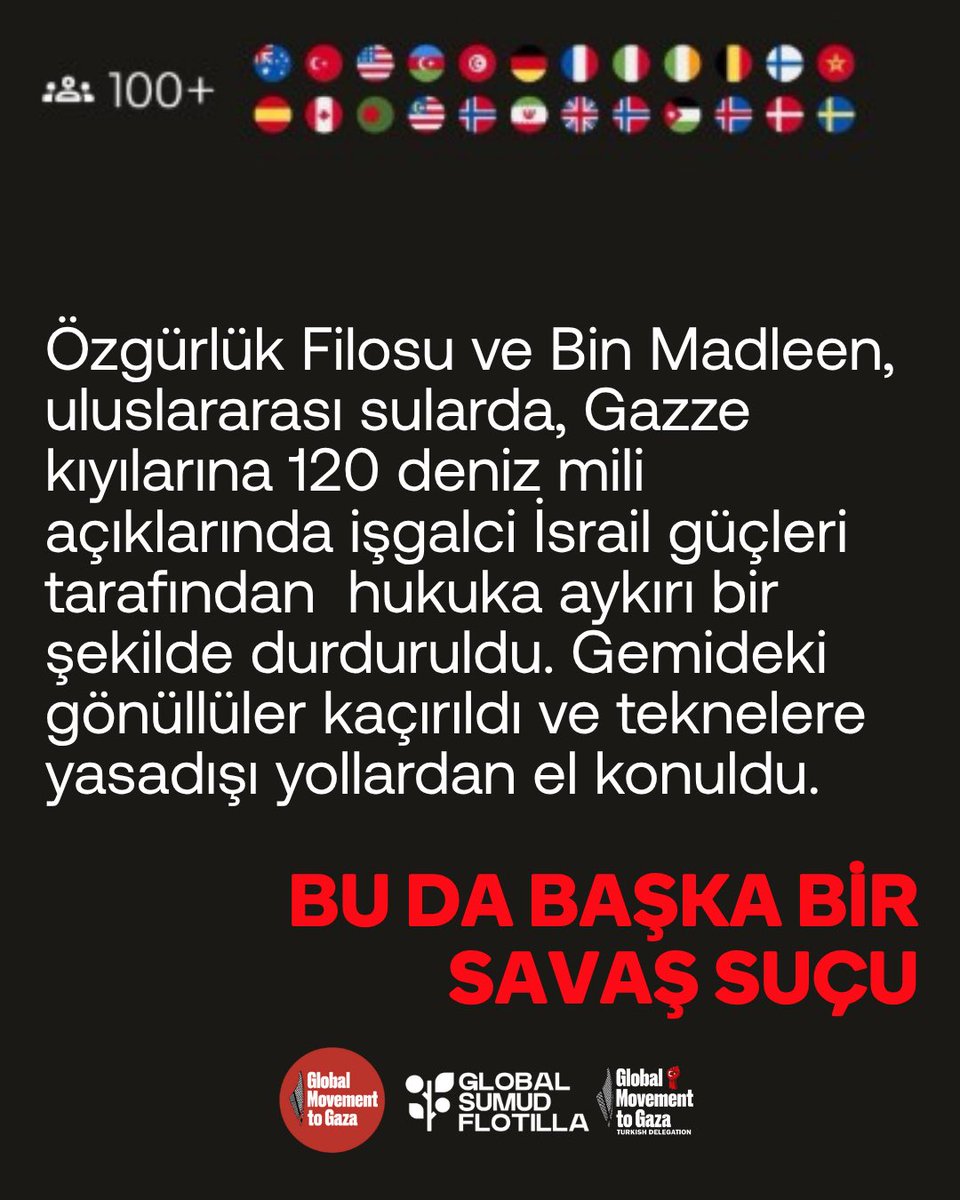 palestineconvoy's tweet photo. ALARM!

İşgalci İsrail güçleri insani yardım filosunu kaçırdı!

#AllEyesOnFreedomFlotilla #AllEyesOnGaza https://t.co/XQRqL490UL