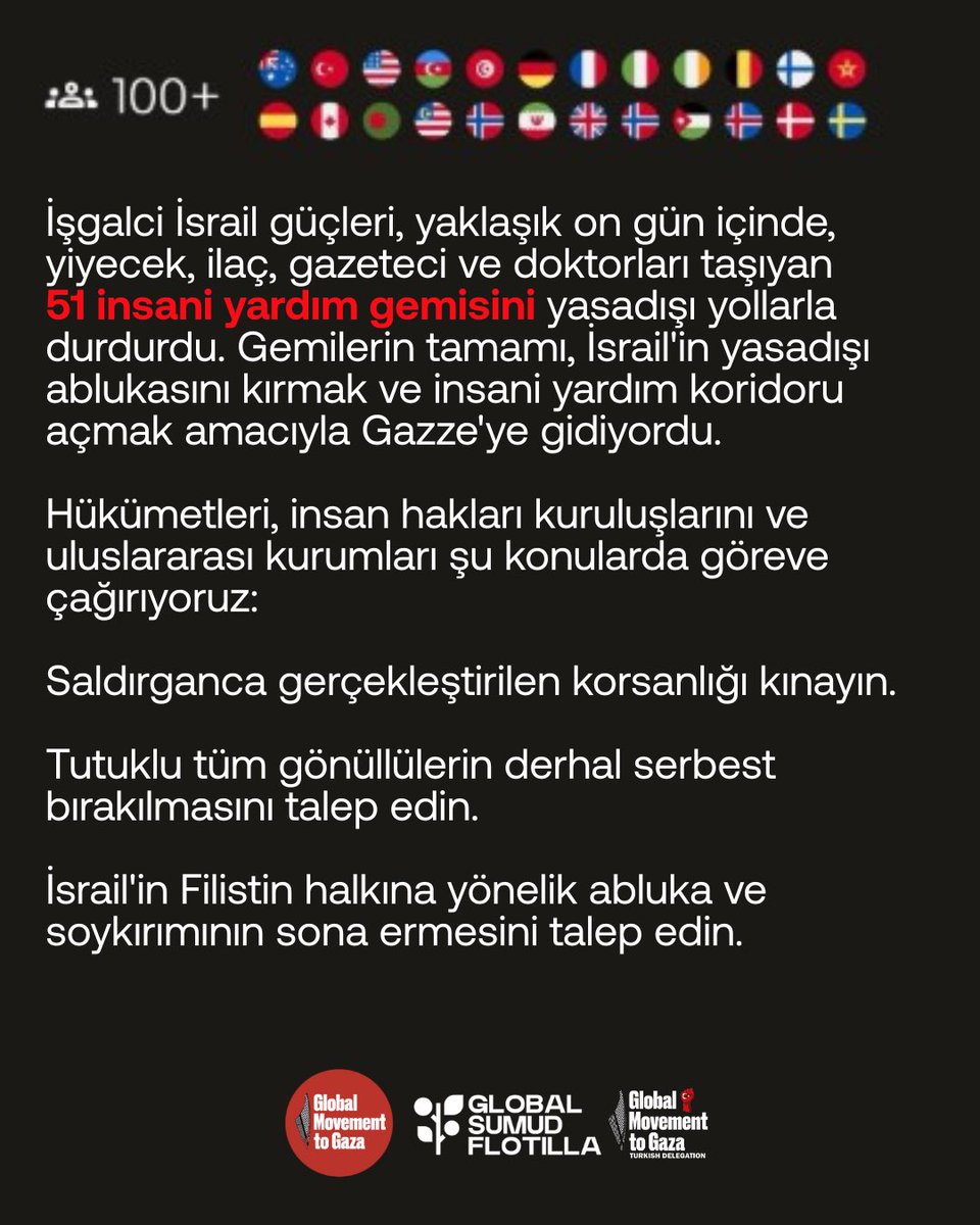 palestineconvoy's tweet photo. ALARM!

İşgalci İsrail güçleri insani yardım filosunu kaçırdı!

#AllEyesOnFreedomFlotilla #AllEyesOnGaza https://t.co/XQRqL490UL