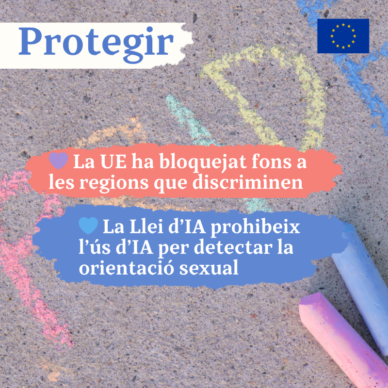 ComissioEuropea's tweet photo. La UE ha fet progressos reals per a la igualtat LGBTIQ+ 🏳️‍🌈 🇪🇺

Des del bloqueig de #fonseuropeus a regions que discriminen, passant pel reforç dels organismes d'igualtat i el suport a les estratègies nacionals.

Avui, donem un nou pas amb l'Estratègia d'igualtat #LGBTIQ+ 2026-30