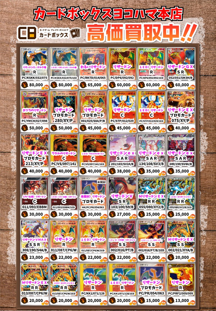 ⚡ポケモンカード買取情報⚡ リザードン R 800000 1ED）リザードン