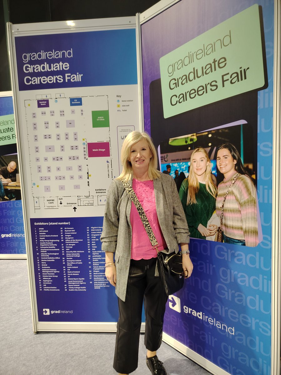 OUIreland's tweet photo. Meet Julie, OU Careers and Employability Consultant at today’s #gradireland CV Clinic in the RDS Dublin. 

Julie will be offering expert feedback and advice on attendees’ CVs.

https://t.co/9Pu8uOO6oO

#gradfair25 https://t.co/EjHm0irM9o