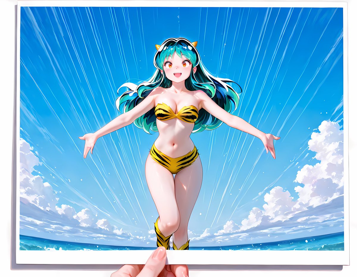 夏の色：サマーブルー ラムちゃん応援！ 非公式 AIart #AIイラスト