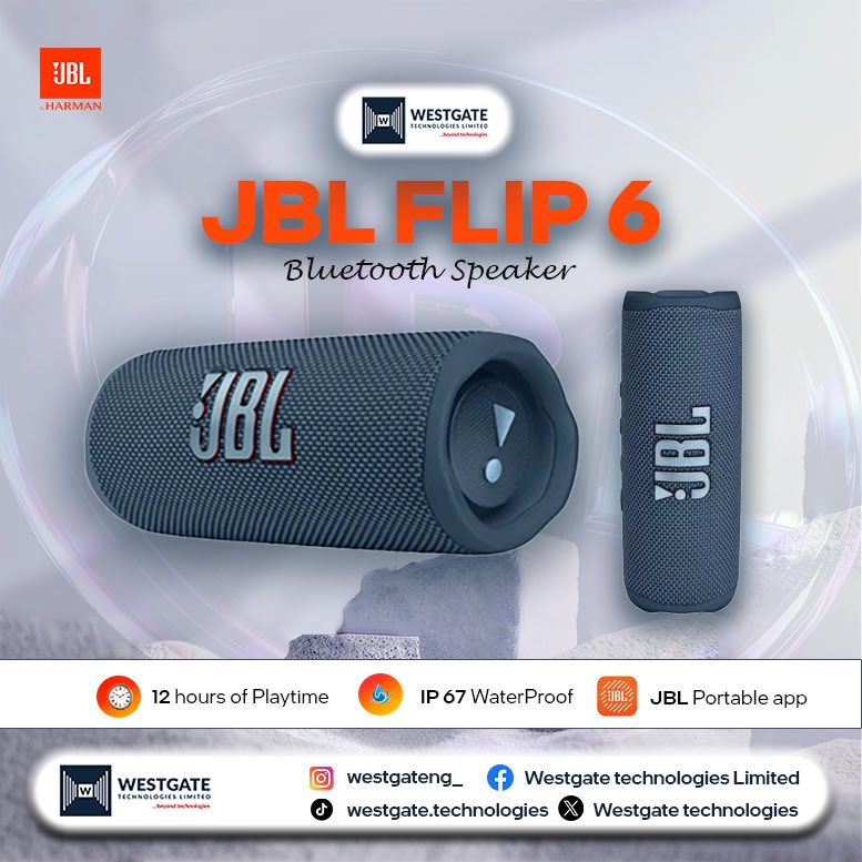 westgateng_'s tweet photo. Bass that hits different 🔊
From the powerful JBL Charge 5 to the sleek JBL Flip 6, the vibe never stops — indoors or outdoors! 🌊⚡
Available now at WestGate Technologies Limited 💙
#JBL #Charge5 #Flip6 #WestGateTechnologies #SoundThatMovesYou #TechLifestyle https://t.co/Hgddxyi62l