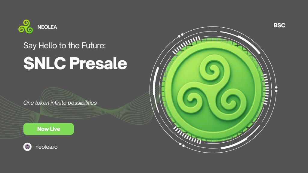 The $NLC Presale is LIVE!

Neolea is building something real and I’m proud to be part of it early. 

🪙 Join the presale now: neolea.io/presale
💠 Chain: BSC (BNB / USDT)

Don’t sleep on this early supporters always win. 
#Neolea #NLC #Presale