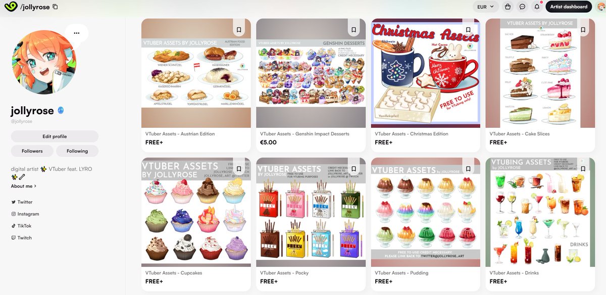 My VTuber assets are now available on VGen Shop! All of them (except for one) are FREE to use! Though I always appreciate a lil donation 👍
But don't feel pressured, I'm just happy when ppl use them and credit me! 👉👈