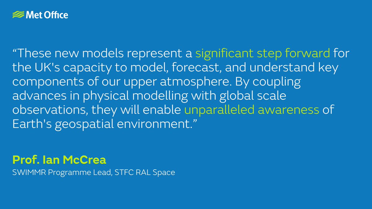 metoffice's tweet photo. @SciTechgovuk @unibirmingham @LancasterUni @MetOfficeSpace The new modelling suite has been delivered as part of a programme designed to enhance the UK’s capability for monitoring, modelling and forecasting space weather. Programme Lead Professor Ian McCrea reacted 👇

@RAL_Space_STFC https://t.co/S0OtQD4voA
