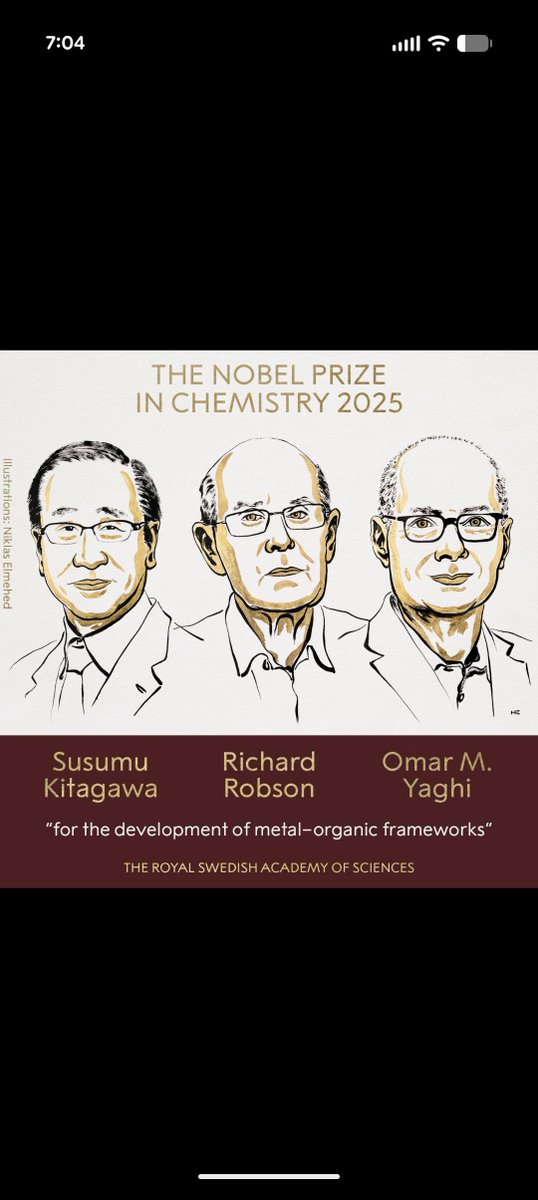 Logged in just to share this... 
Congratulations #MOFs community and these 3 brilliant fellas! 
#NobelPrize #Chemistry