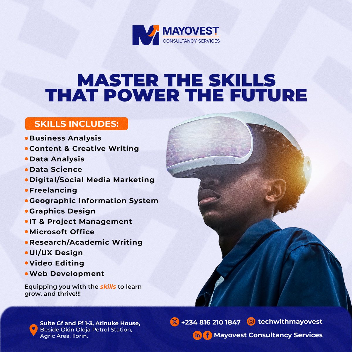 Mayovestconsul1's tweet image. 𝗧𝗵𝗲 𝗯𝗲𝘀𝘁 𝗶𝗻𝘃𝗲𝘀𝘁𝗺𝗲𝗻𝘁 𝘆𝗼𝘂 𝗰𝗮𝗻 𝗺𝗮𝗸𝗲 𝗶𝘀 𝗶𝗻 𝘆𝗼𝘂𝗿 𝘀𝗸𝗶𝗹𝗹𝘀. 🚀

Our new training cohort starts on the 13th of October.

💬 DM us now to get started.

#DigitalSkills #TechWithMayovest #SkillUp #FutureReady #Empowerment