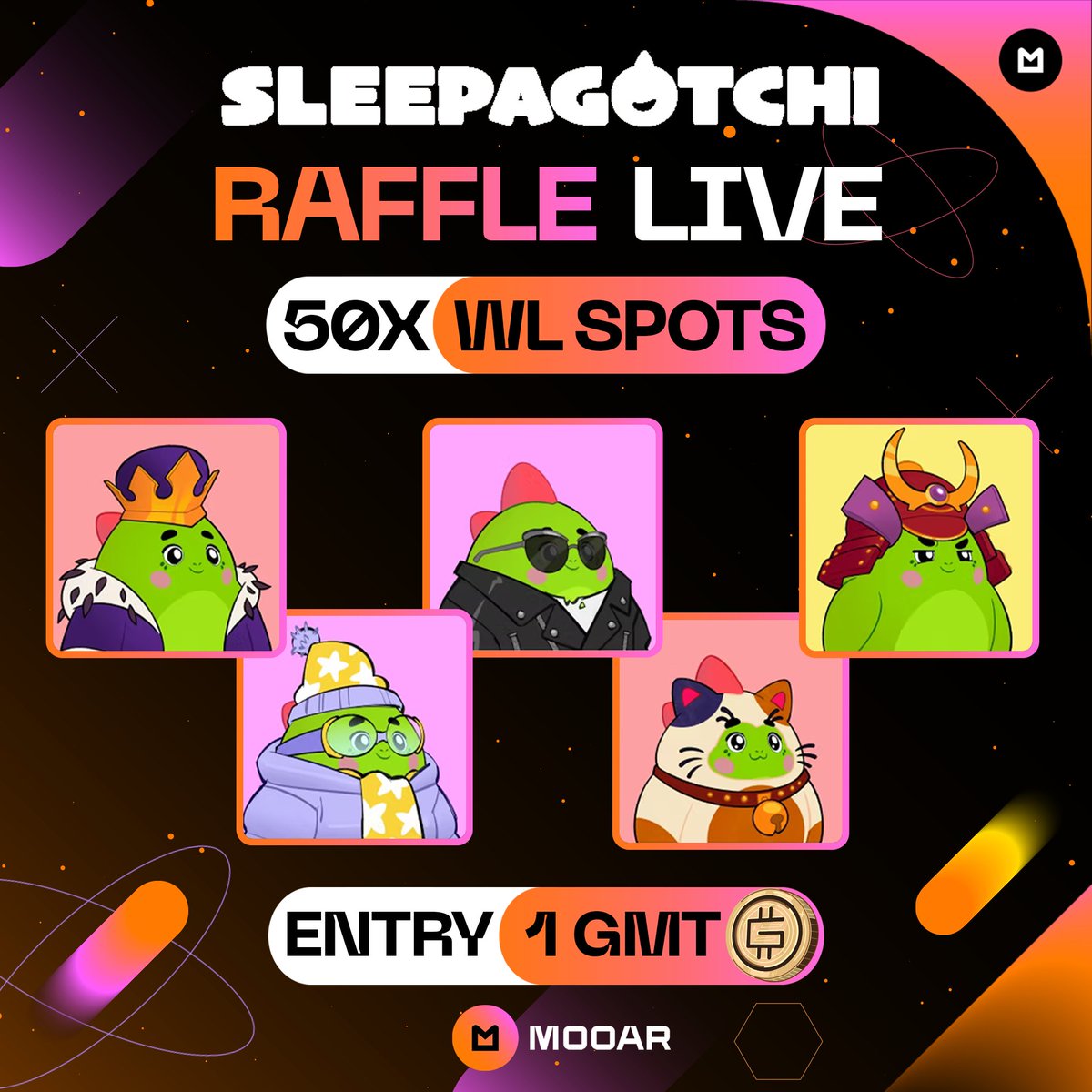 Crypto30Y's tweet image. 🦕 Dino Gotchi WL Raffle Mint is LIVE on #MOOAR! 🎉

Dino Gotchis are 7,777 unique PFP NFTs featuring Dino, the cheerful mascot of @sleepagotchi , the wellness app that helps you build better sleep habits and wake up happier. 😴💤

📅 Oct 7 – Oct 10, 2025
🎟️ Entry: 1 GMT / FSL