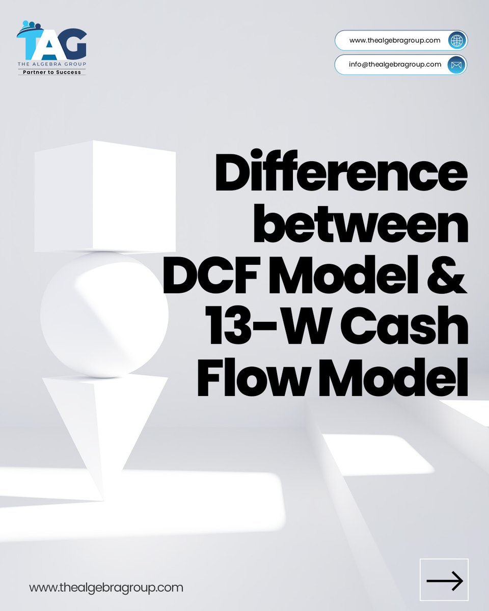 thealgebragroup's tweet image. 📊 DCF Model = Long-term vision
💰 13-Week Cash Flow Model = Short-term control
Both are crucial tools for sound financial decision-making.🎯
#financialmodeling #finance #financialmodel #TAG #thealgebragroup