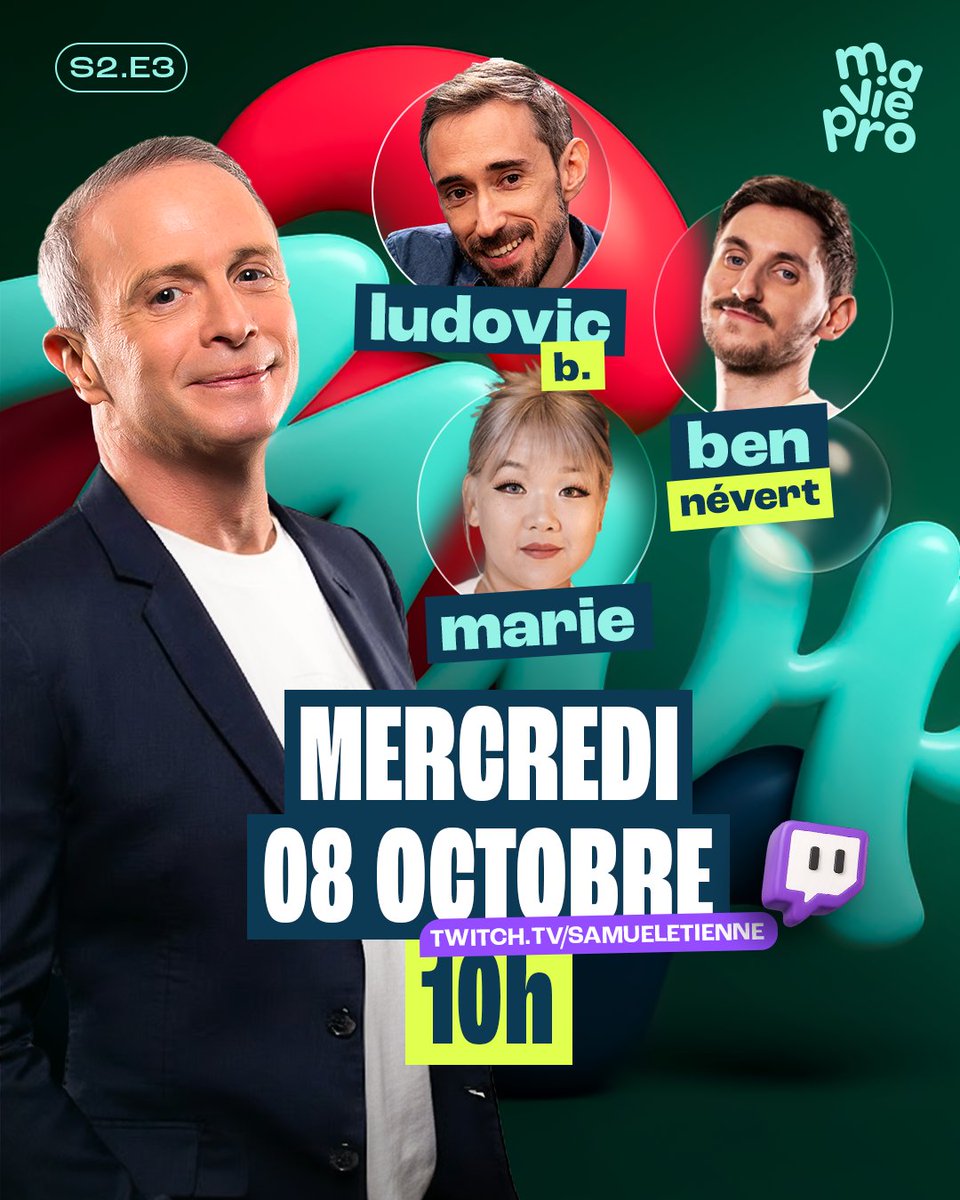 Nouveau MVP aujourd'hui à 10h sur la chaîne Twitch de <a href="/SamuelEtienne/">Samuel Etienne</a> !

On se retrouve avec <a href="/LudoTatou/">Ludovic B</a> , <a href="/bennevert/">Ben Névert</a> , <a href="/MarieCPalot/">Marie Palot</a>  et <a href="/education_gouv/">Ministère Éducation nationale</a> 🙌👥

Clara, professeure au lycée, nous présentera son métier, son parcours et sa formation !

#pub #devenirprofesseur #mvp